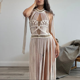 White Macrame Wedding Dress